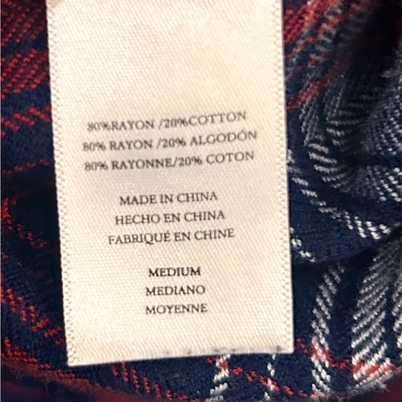 Rails Plaid Lennox Button Up Shirt Top M Navy Red - Picture 6 of 9